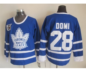 Toronto Maple Leafs #28 Tie Domi Blue 75TH Throwback CCM Jersey