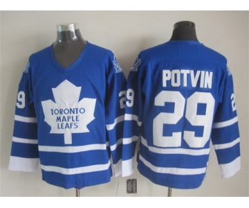Toronto Maple Leafs #29 Felix Potvin Blue Throwback CCM Jersey