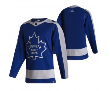 Toronto Maple Leafs Blank Blue Men's Adidas 2020-21 Reverse Retro Alternate NHL Jersey