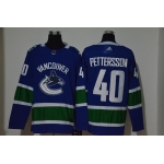 Men's Vancouver Canucks #40 Elias Pettersson Blue Adidas Stitched NHL Jersey