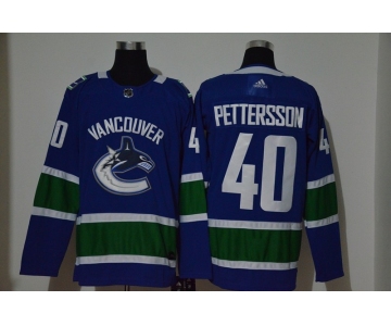 Men's Vancouver Canucks #40 Elias Pettersson Blue Adidas Stitched NHL Jersey