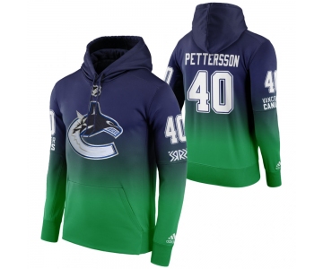 Vancouver Canucks #40 Elias Pettersson Adidas Reverse Retro Pullover Hoodie Green