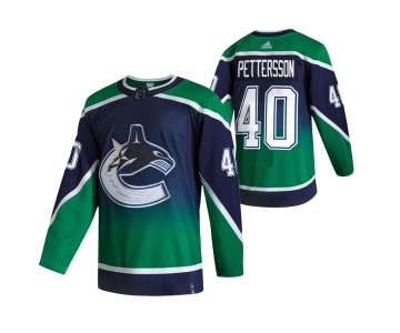 Vancouver Canucks #40 Elias Pettersson Green Men's Adidas 2020-21 Reverse Retro Alternate NHL Jersey