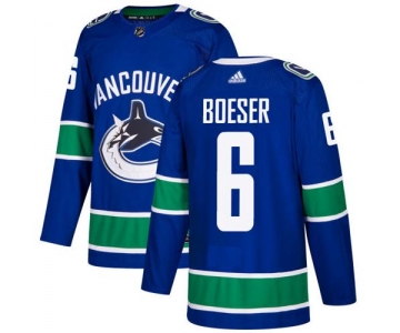 Adidas Vancouver Canucks #6 Brock Boeser Blue Home Authentic Youth Stitched NHL Jersey