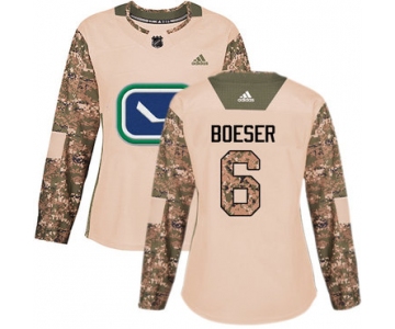 Adidas Vancouver Canucks #6 Brock Boeser Camo Authentic 2017 Veterans Day Women's Stitched NHL Jersey