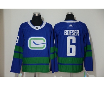 Men's Vancouver Canucks #6 Brock Boeser Blue Alternate Authentic Stitched Hockey Jersey