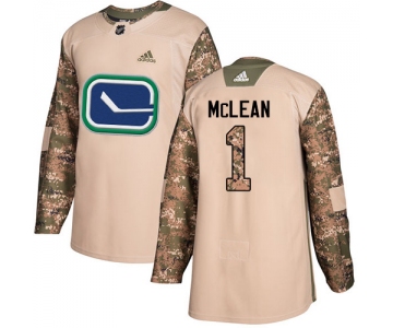Adidas Canucks #1 Kirk Mclean Camo Authentic 2017 Veterans Day Stitched NHL Jersey