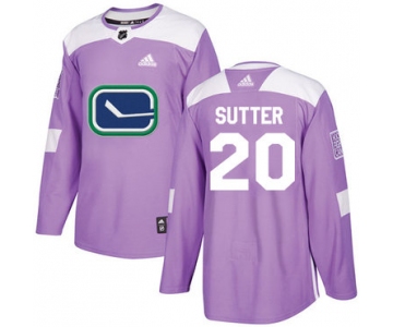 Adidas Canucks #20 Brandon Sutter Purple Authentic Fights Cancer Stitched NHL Jersey