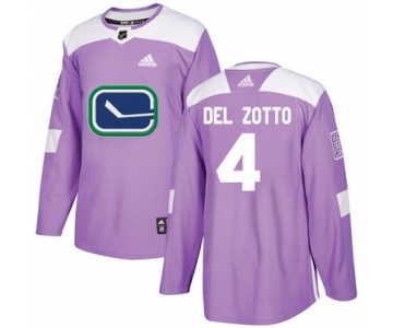 Adidas Canucks #4 Michael Del Zotto Purple Authentic Fights Cancer Stitched NHL Jersey