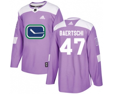 Adidas Canucks #47 Sven Baertschi Purple Authentic Fights Cancer Stitched NHL Jersey