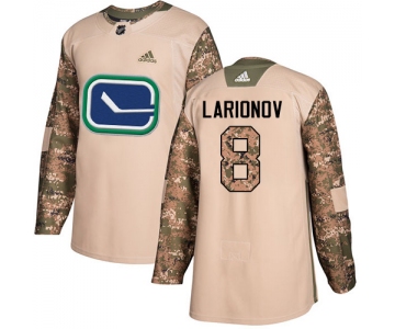 Adidas Canucks #8 Igor Larionov Camo Authentic 2017 Veterans Day Stitched NHL Jersey