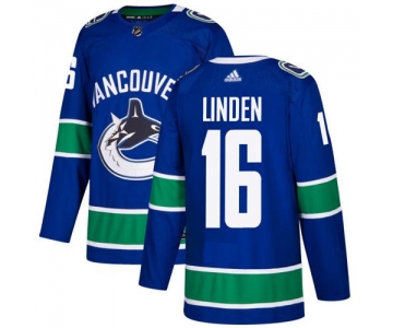 Adidas Vancouver Canucks #16 Trevor Linden Blue Home Authentic Stitched NHL Jersey