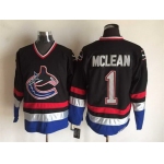 Men's Vancouver Canucks #1 Kirk McLean 2003-04 Black CCM Vintage Throwback Jersey