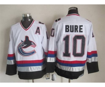 Men's Vancouver Canucks #10 Pavel Bure 1997-98 White CCM Vintage Throwback Jersey