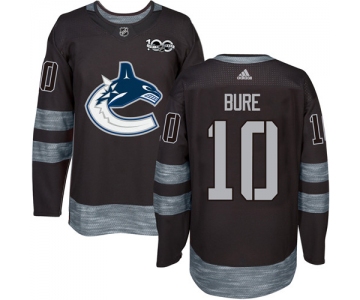 Men's Vancouver Canucks #10 Pavel Bure Black 100th Anniversary Stitched NHL 2017 adidas Hockey Jersey