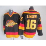 Men's Vancouver Canucks #16 Trevor Linden 1985-86 Black CCM Vintage Throwback Jersey