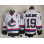 Men's Vancouver Canucks #19 Markus Naslund 1997-98 White CCM Vintage Throwback Jersey