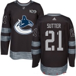 Men's Vancouver Canucks #21 Brandon Sutter Black 100th Anniversary Stitched NHL 2017 adidas Hockey Jersey