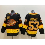 Men's Vancouver Canucks 53 Bo Horvat Black 50th Season Adidas Jersey