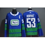 Men's Vancouver Canucks 53 Bo Horvat Blue Adidas Jersey