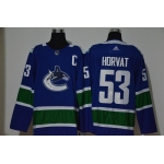 Men's Vancouver Canucks #53 Bo Horvat NEW Blue With C Patch Adidas Stitched NHL