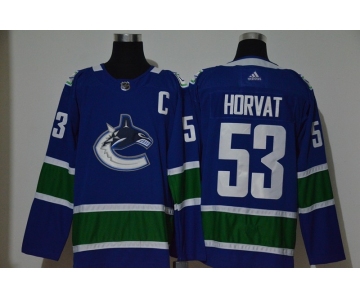 Men's Vancouver Canucks #53 Bo Horvat NEW Blue With C Patch Adidas Stitched NHL