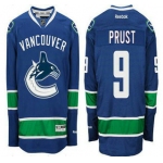 Men's Vancouver Canucks #9 Brandon Prust Home Blue NHL Reebook Jersey