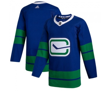 Men's Vancouver Canucks Blank Blue Alternate Authentic Stitched Hockey Jersey