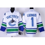 Vancouver Canucks #1 Roberto Luongo White Jersey