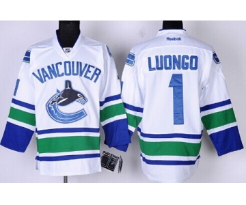 Vancouver Canucks #1 Roberto Luongo White Jersey