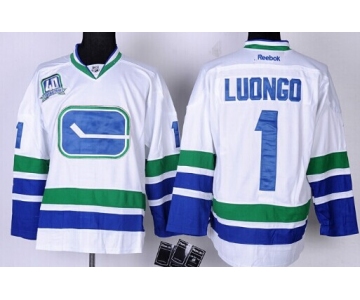 Vancouver Canucks #1 Roberto Luongo White Third Jersey