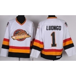 Vancouver Canucks #1 Roberto Roberto Luongo White Throwback CCM Jersey