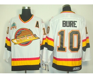 Vancouver Canucks #10 Pavel Bure White Throwback CCM Jersey