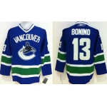 Vancouver Canucks #13 Nick Bonino Blue Jersey