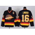 Vancouver Canucks #16 Trevor Linden Black Throwback CCM Jersey