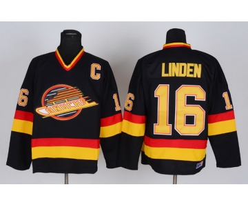 Vancouver Canucks #16 Trevor Linden Black Throwback CCM Jersey