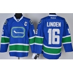 Vancouver Canucks #16 Trevor Linden Blue Third Jersey