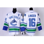 Vancouver Canucks #16 Trevor Linden White Jersey