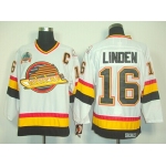 Vancouver Canucks #16 Trevor Linden White Throwback CCM Jersey