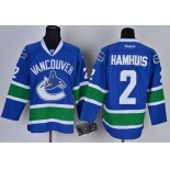 Vancouver Canucks #2 Dan Hamhuis Blue Jersey