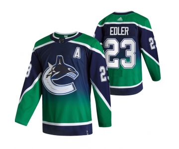 Vancouver Canucks #23 Alexander Edler Green Men's Adidas 2020-21 Reverse Retro Alternate NHL Jersey