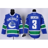 Vancouver Canucks #3 Kevin Bieksa Blue Jersey