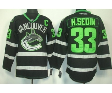 Vancouver Canucks #33 Henrik Sedin Black Ice Jersey