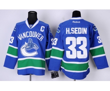 Vancouver Canucks #33 Henrik Sedin Blue Jersey