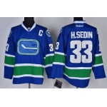 Vancouver Canucks #33 Henrik Sedin Blue Third Jersey