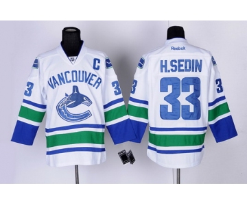 Vancouver Canucks #33 Henrik Sedin White Jersey