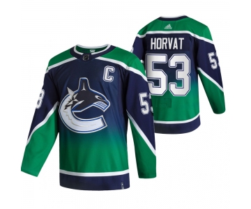 Vancouver Canucks #53 Bo Horvat Green Men's Adidas 2020-21 Reverse Retro Alternate NHL Jersey