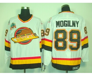 Vancouver Canucks #89 Mogilny White Throwback CCM Jersey