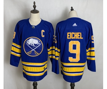 Men's Buffalo Sabres #9 Jack Eichel Blue Adidas 2020-21 Alternate Authentic Player NHL Jersey