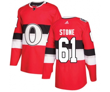 Kid Adidas Senators 61 Mark Stone Red Authentic 2017 100 Classic Stitched NHL Jersey